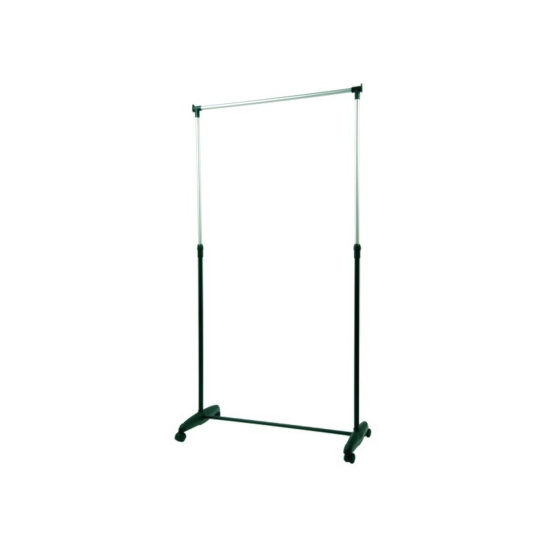 spirella Portant à  vêtements à  roulettes Inox 87-160cm Noir - Hauteur ajustable MSV
