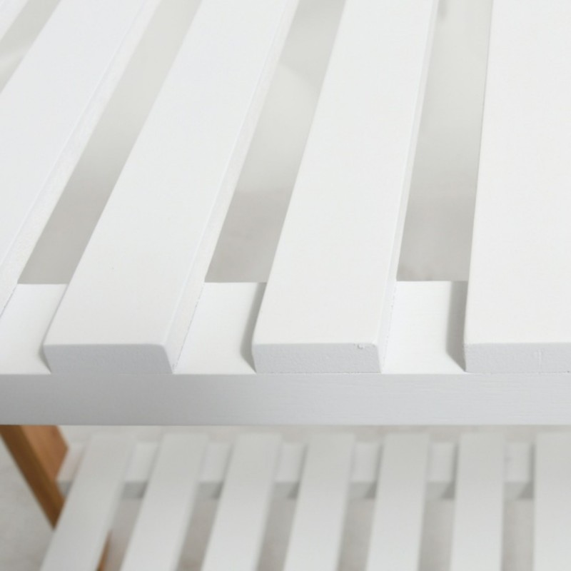 Spirella Portant Bambou Avec Deux étagères MIA Bois & Blanc MSV