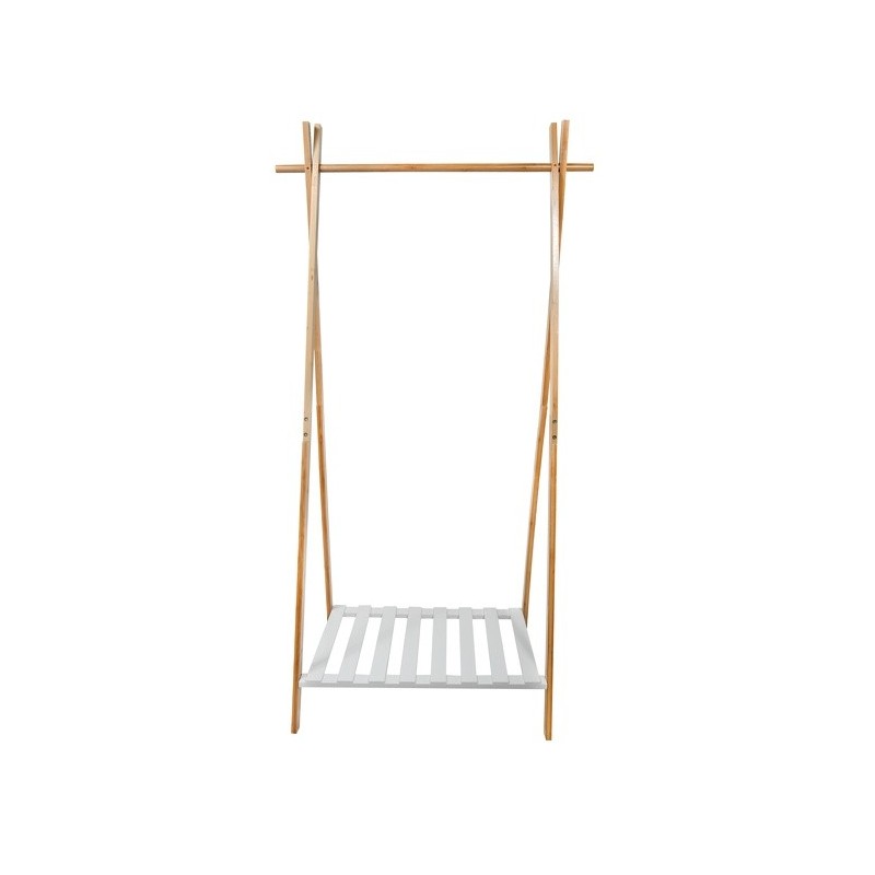 Spirella Portant Bambou Avec étagère MIA Bois & Blanc MSV