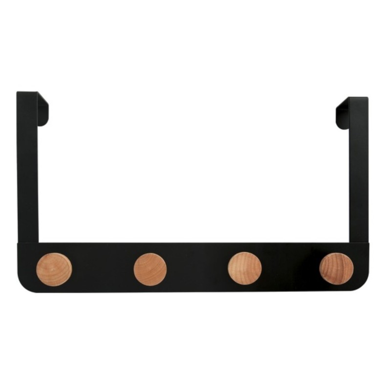 Spirella Porte Manteaux Patères 4 Crochets NAYA Noir & Bambou MSV