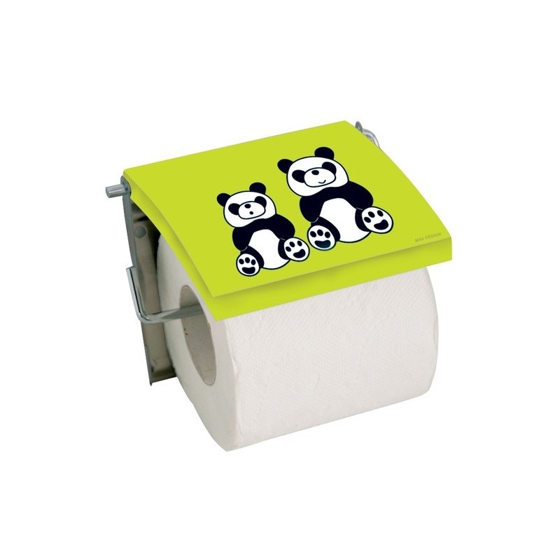 spirella Porte rouleau papier wc Acier Inox PANDA Vert MSV