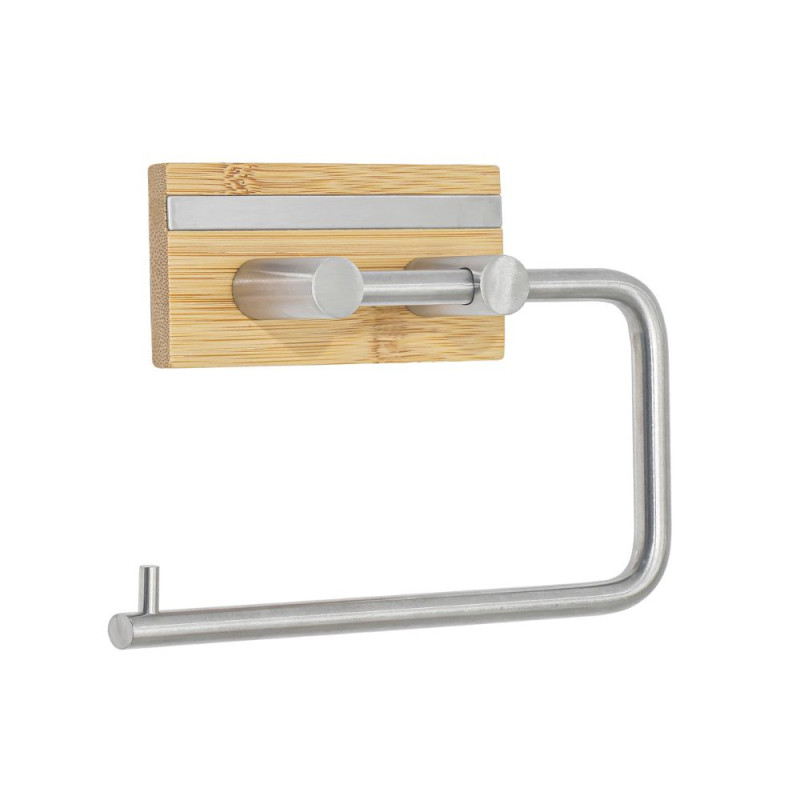spirella Porte rouleau papier wc adhésif FLAVIO Acier & Bambou MSV