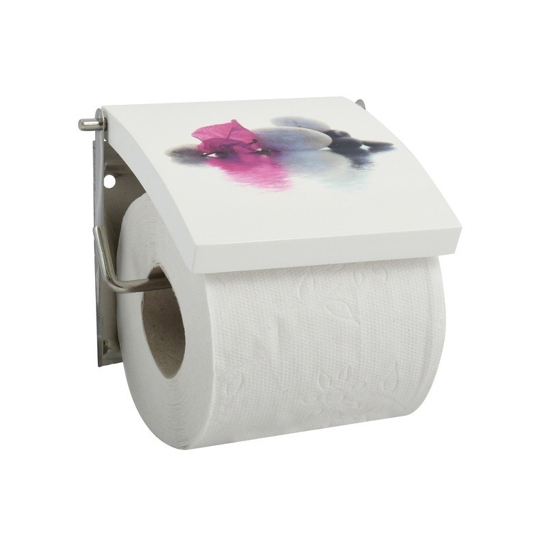 spirella Porte rouleau papier wc Mural MDF & Inox BORNEO Blanc MSV