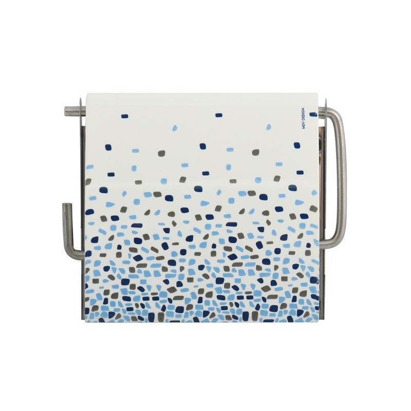 Spirella Porte Rouleau Papier Wc Mural Mdf Inox BREST Bleu MSV