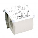 Spirella Porte Rouleau Papier Wc Mural MDF & Inox JARDIN D'ENFANTS Blanc MSV