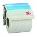 Spirella Porte Rouleau Papier Wc Mural MDF Inox PARADISE Bleu MSV