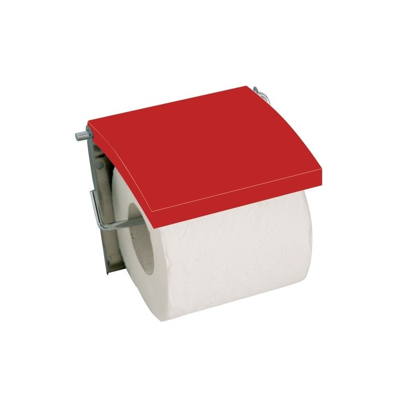 spirella Porte Rouleau Papier Wc Mural MDF & Inox Rouge MSV