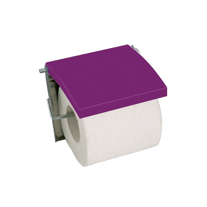 spirella Porte Rouleau Papier Wc Mural MDF & Inox Violet MSV