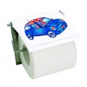 Spirella Porte Rouleau Papier Wc Mural MDF & Inox Voiture Bleu MSV