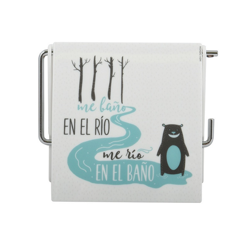 Spirella Porte Rouleau Papier Wc Mural RIO Bleu & Blanc MSV