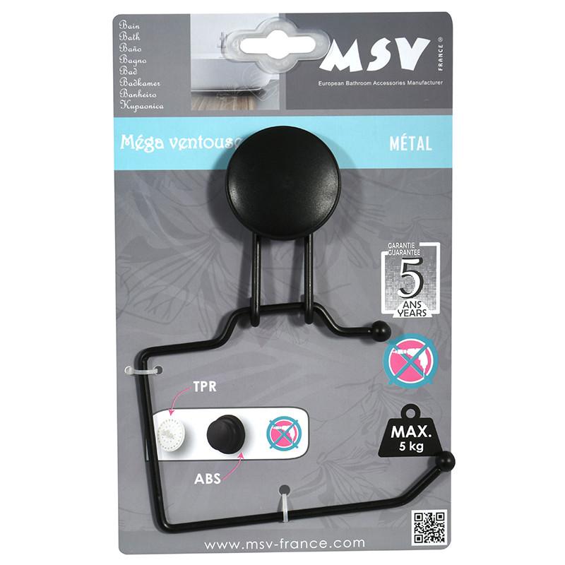 Spirella Porte Rouleau Papier Wc Ou Serviettes à  Ventouse Acier Noir Mat MSV