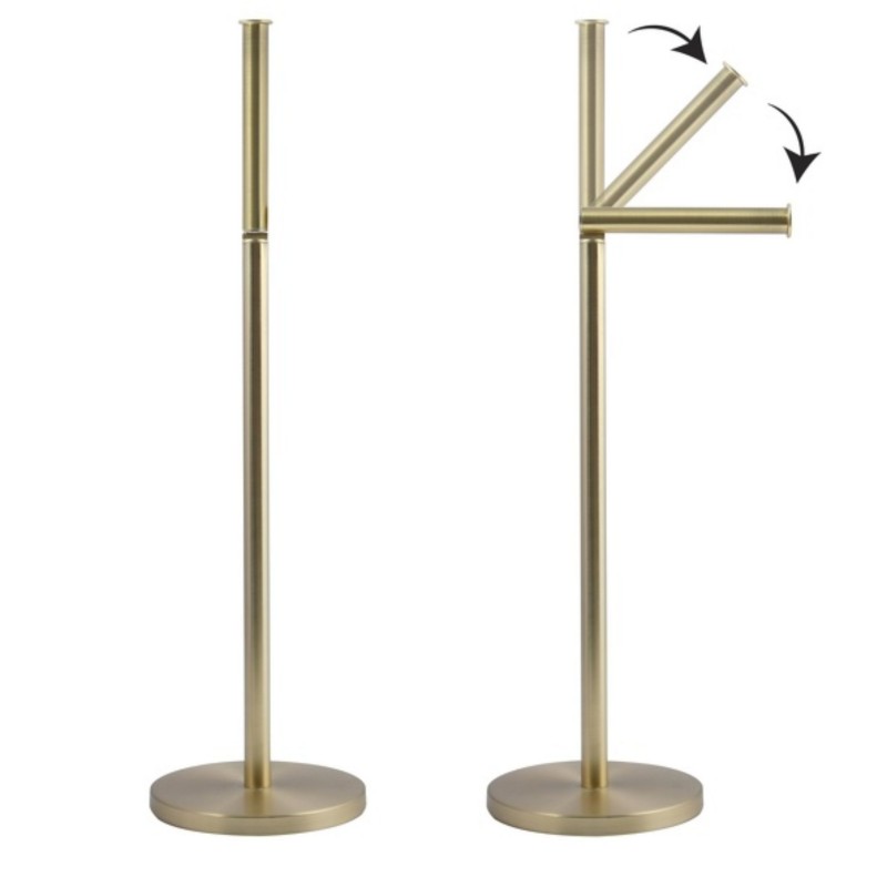 Spirella Porte Rouleau Papier Wc Sur Pied Acier Or MSV