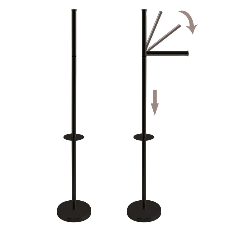 Spirella Porte Rouleau Papier Wc Sur Pied Avec System Reserve Top Tournable Sur Socle Acier Noir Mat MSV
