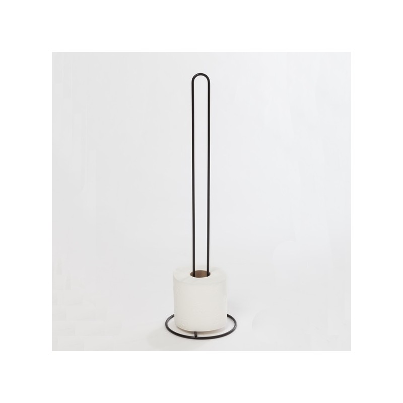 Spirella Porte Rouleau Papier WC Sur Pied STOCK Acier Noir Mat Spirella
