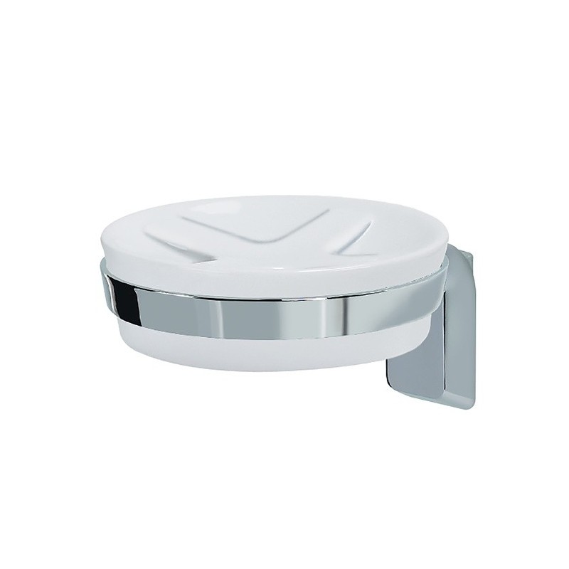 spirella Porte savon à  fixer Porcelaine & Acier chromé MAX LIGHT Blanc Spirella