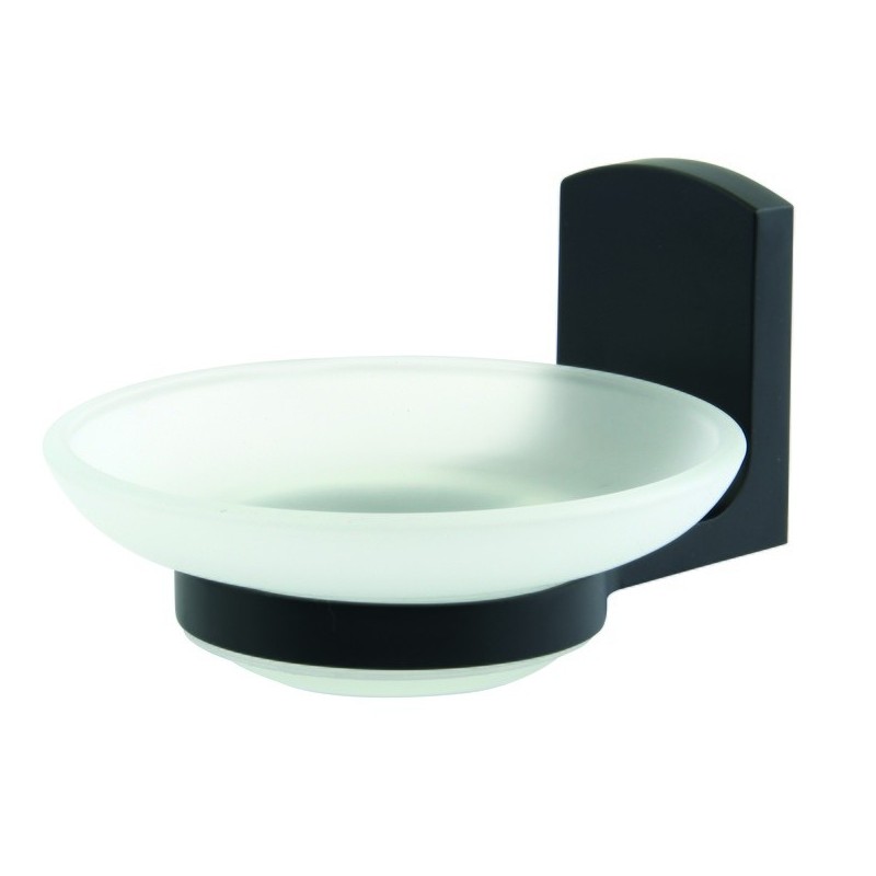 spirella Porte savon à  fixer Verre & Chromé TAKU Transparent & Noir Spirella