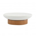 Spirella Porte Savon Céramique & Bambou TALLINN Blanc MSV