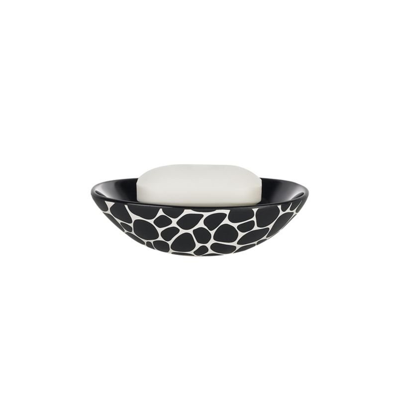 spirella Porte savon Céramique DARWIN PEBBLE Noir Spirella