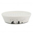 Spirella Porte Savon Céramique GATITOS Noir & Blanc MSV