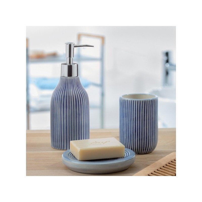Spirella Porte Savon Céramique MYKONOS Bleu Spirella