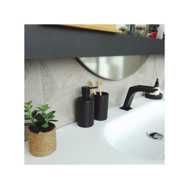 Spirella Porte Savon Céramique TUBE-MATT Noir Spirella