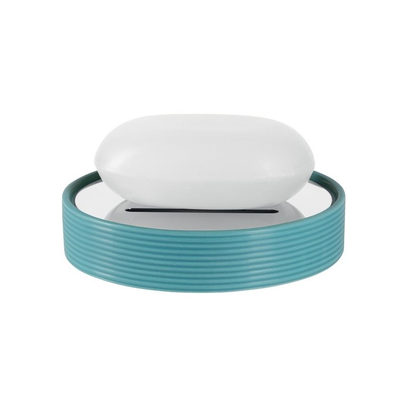 spirella Porte savon Céramique TUBE RIBBED Bleu Spirella