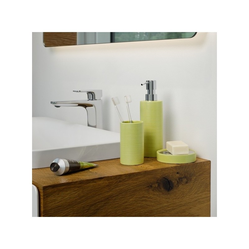 Spirella Porte Savon Céramique TUBE RIBBED Pistache Spirella