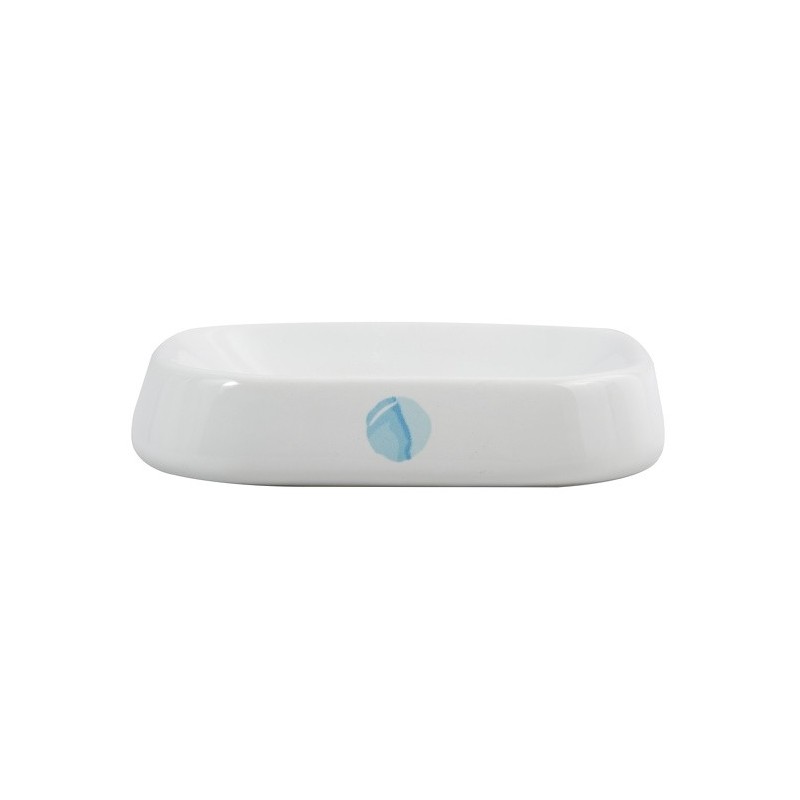 spirella Porte savon Céramique WATERCOLOR Blanc & Bleu MSV