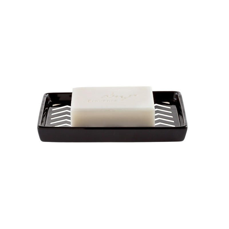 spirella Porte savon Céramique WAVE Noir & Blanc Spirella