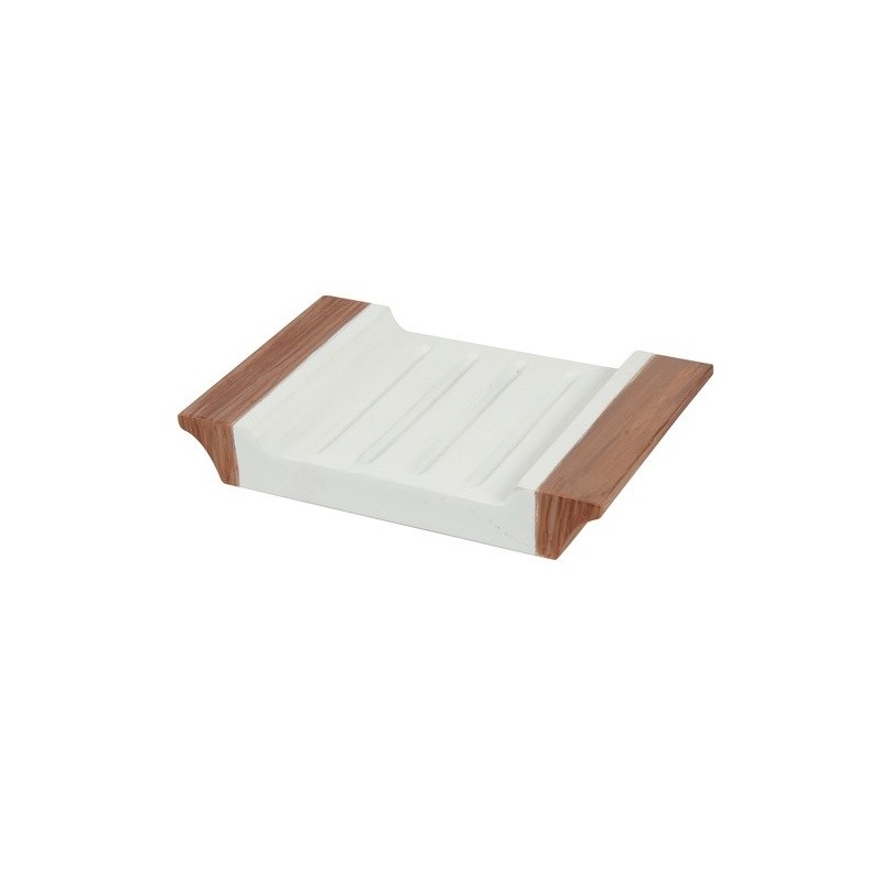 Spirella Porte Savon Polyrésine FJORA Beige & Blanc MSV