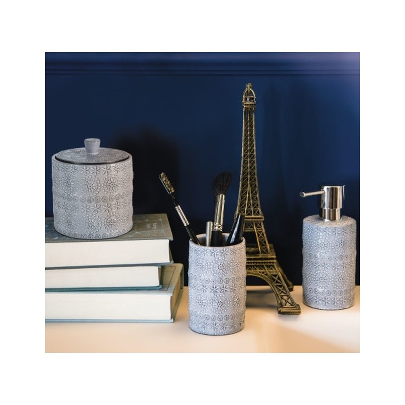Spirella Porte Savon Porcelaine RELIEF Gris Spirella