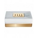 Spirella Porte Savon Porcelaine ROMA Blanc & Or Spirella