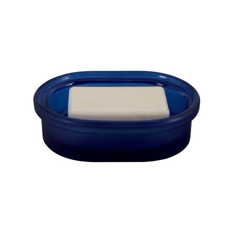 Spirella Porte Savon Verre YOKO Bleu Foncé Spirella