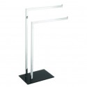 Spirella Porte Serviettes 2 Branches Inox & Verre Noir MSV