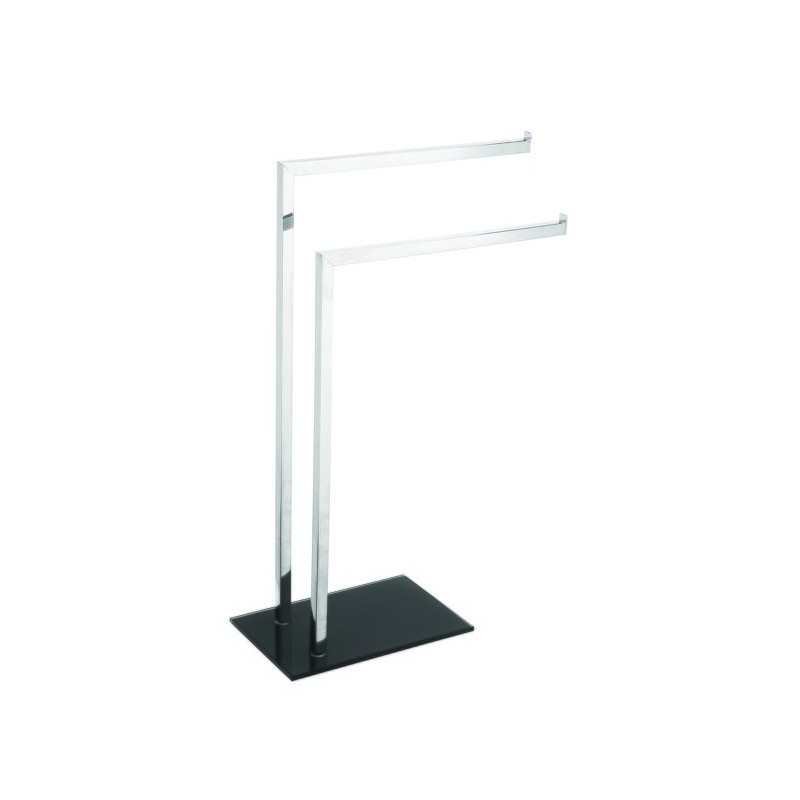spirella Porte Serviettes 2 branches Inox & Verre Noir MSV