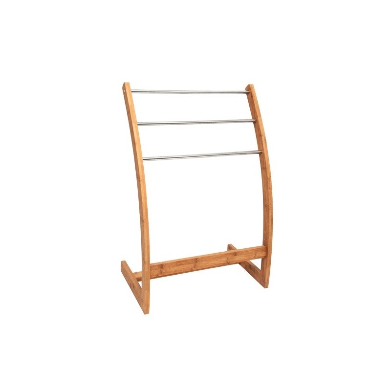 Spirella Porte Serviettes Bambou 3 Barres Acier Inox & Bambou MSV