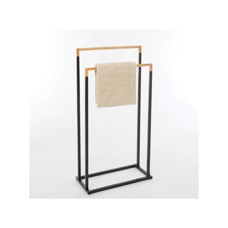 Spirella Porte Serviettes CHIC Acier & Bambou Noir Spirella