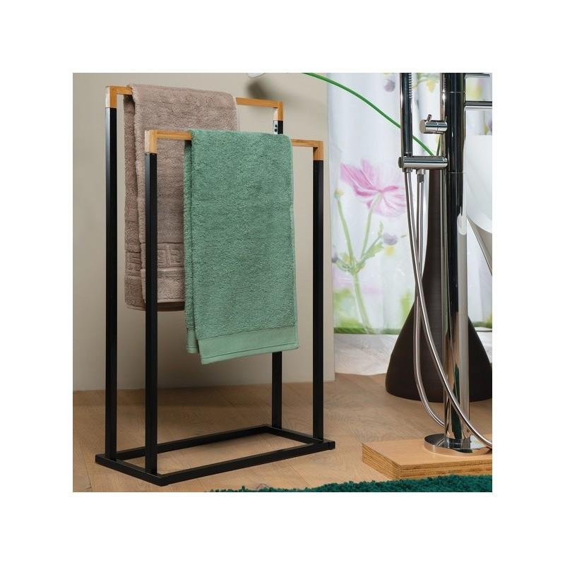 Spirella Porte Serviettes CHIC Acier & Bambou Noir Spirella