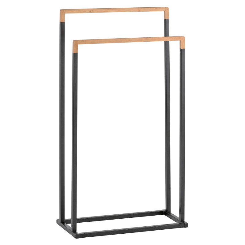 spirella Porte serviettes CHIC Acier & Bambou Noir Spirella