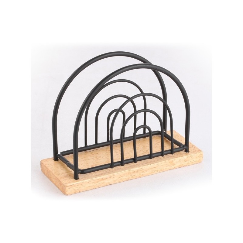 spirella Porte serviettes de tables Design industriel Bois & Acier ELIE Noir mat MSV