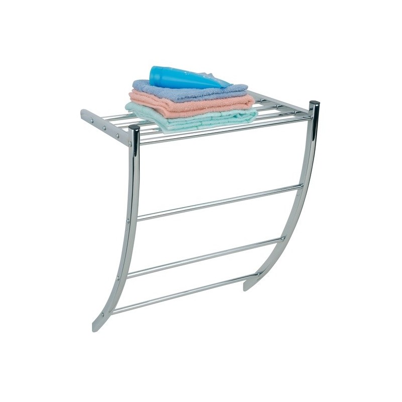 spirella Porte serviettes & étagère murale en Acier chromé MSV