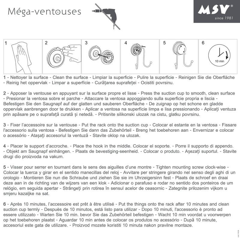 Spirella Porte Serviettes Mural à  Ventouses En Acier Chromé MSV