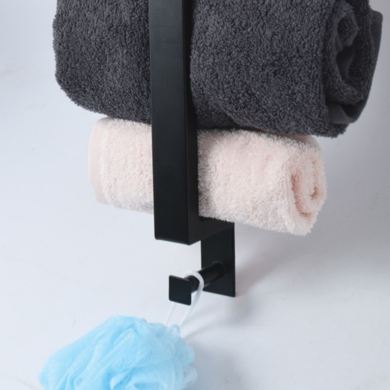 Spirella Porte Serviettes Mural En Acier WILMA Noir Mat Spirella