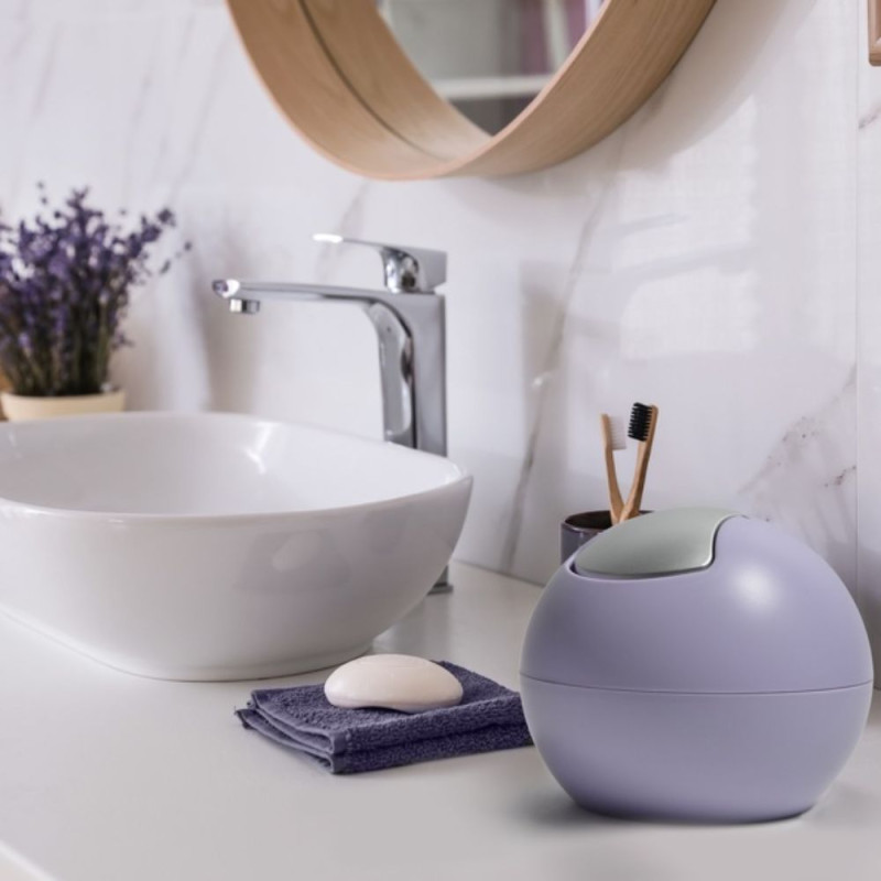 Spirella Poubelle à  Bascule BOWL MATT 1L Lavande Mat Spirella