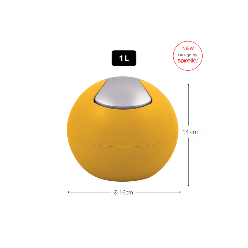Spirella Poubelle à  Bascule BOWL MATT 1L Safran Mat Spirella