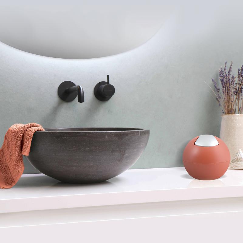 Spirella Poubelle à Bascule BOWL MATT 1L Terracotta Mat Spirella