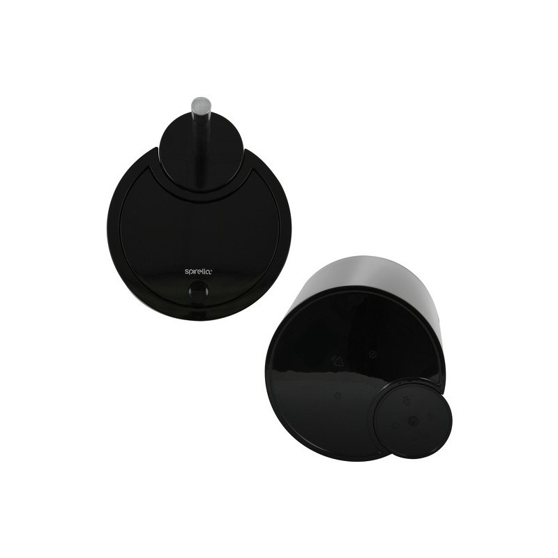 Spirella Poubelle à  Bascule & Brosse Wc PP 6L SUN & MOON Noir Spirella