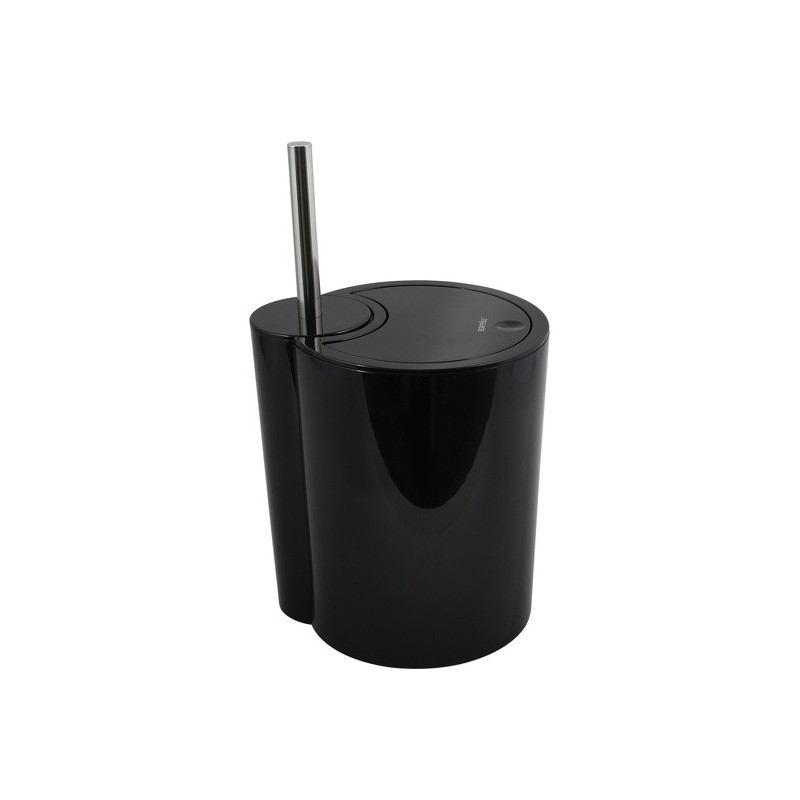 spirella Poubelle à  bascule & brosse wc PP 6L SUN & MOON Noir Spirella