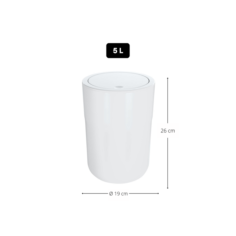 Spirella Poubelle à  Bascule COCCO 5L Blanc Spirella