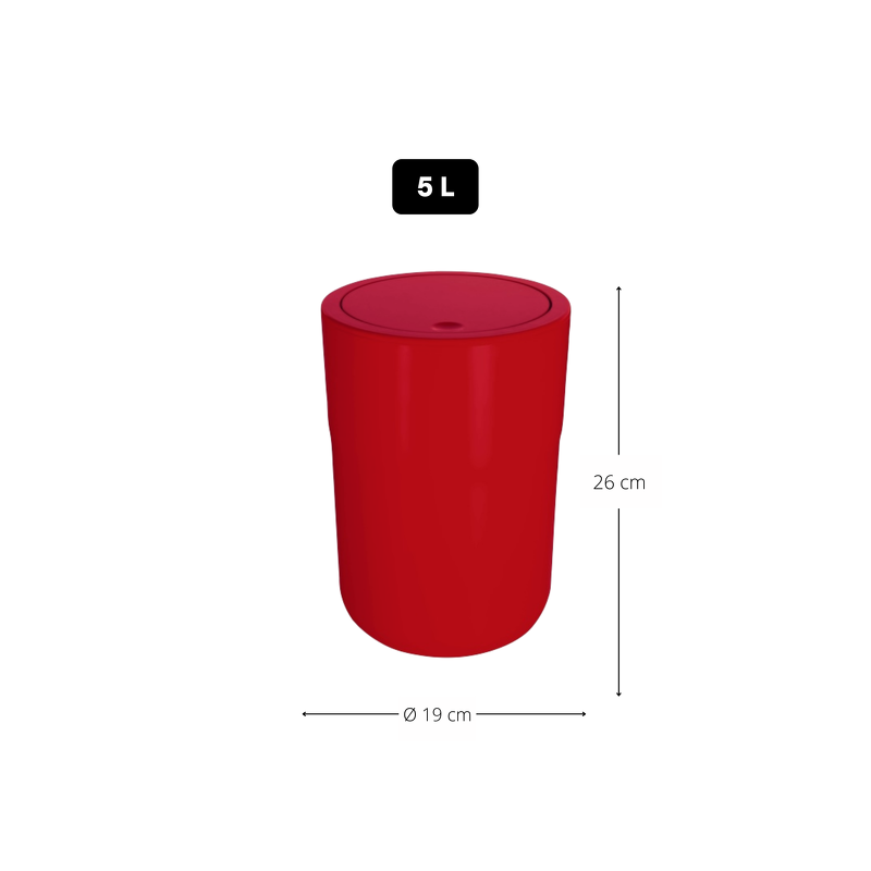 Spirella Poubelle à  Bascule COCCO 5L Rouge Spirella